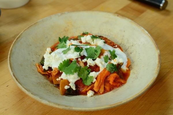 Rick BaylessButternut Chilaquiles With Chard Goat Cheese And Chipotle