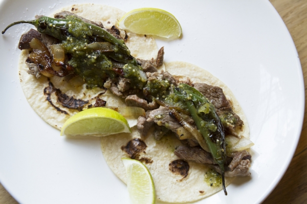 Rick BaylessSeared Steak Tacos with Spicy Blistered Serranos & Onions -  Rick Bayless