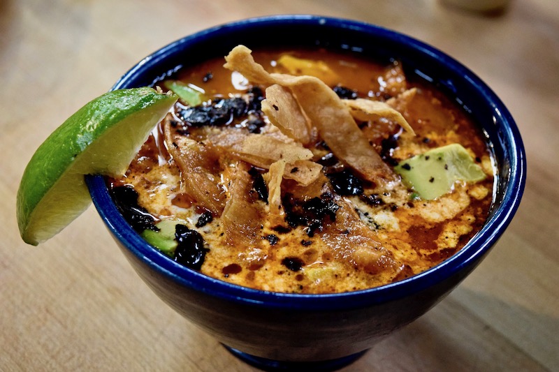 Short Rib Or Lamb Tortilla Soup With Pasilla Chile Cilantro And Feta Rick Bayless 