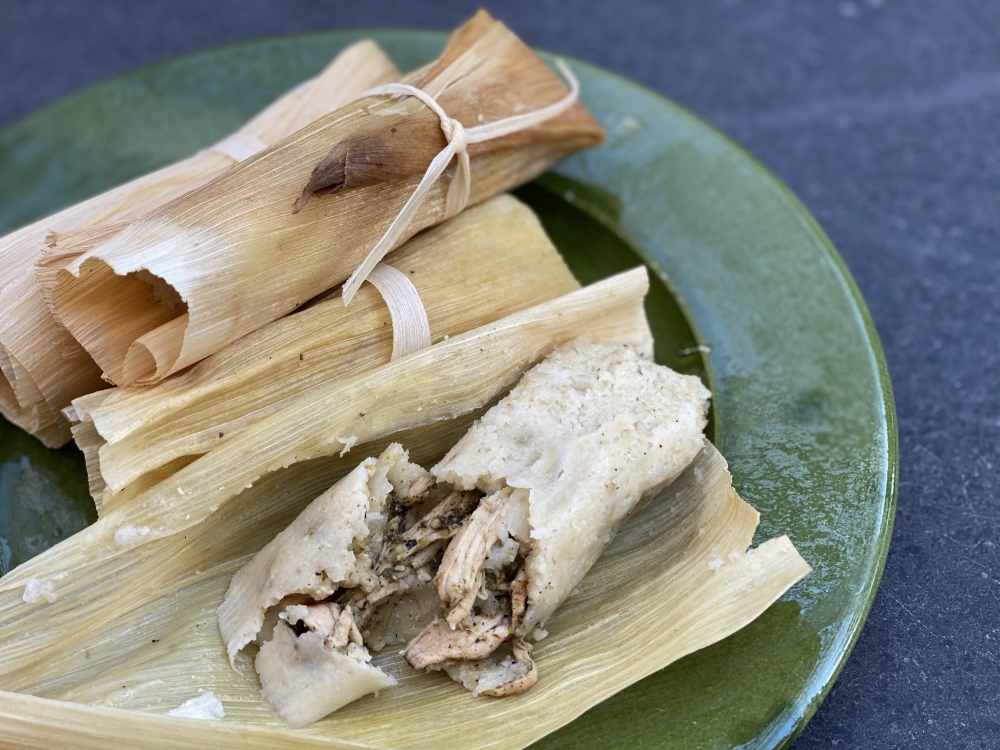Chicken Tamales In Banana Leaves