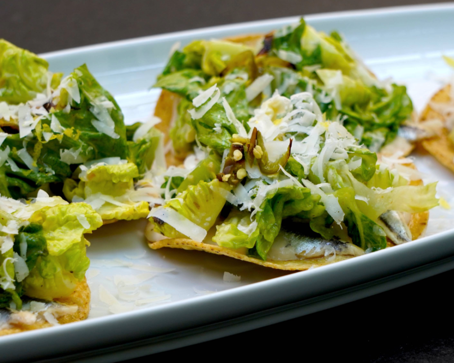 Caesar Salad Tostadas with White Anchovies and Garlicky White Beans ...